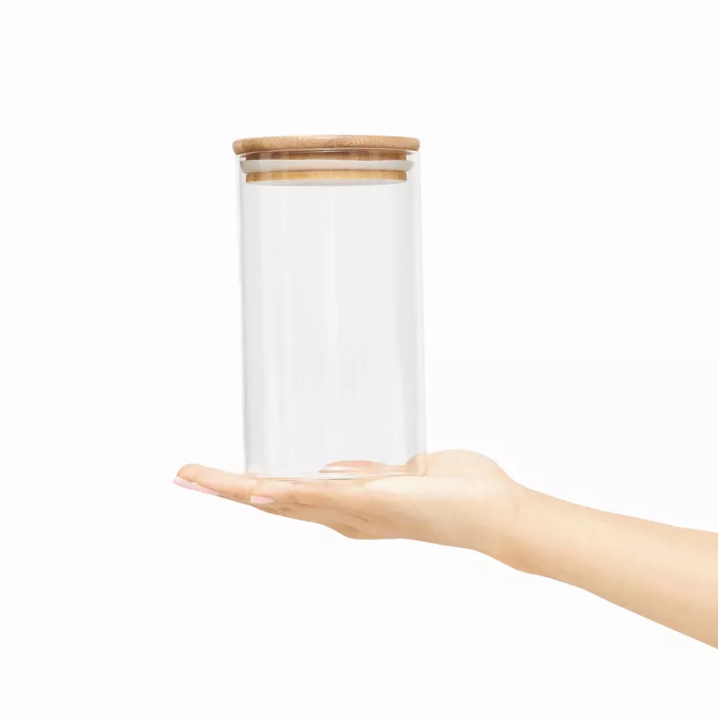 Szklany słoik, pojemność ok. 700 ml - brązowy, transparentny (56-0306036)