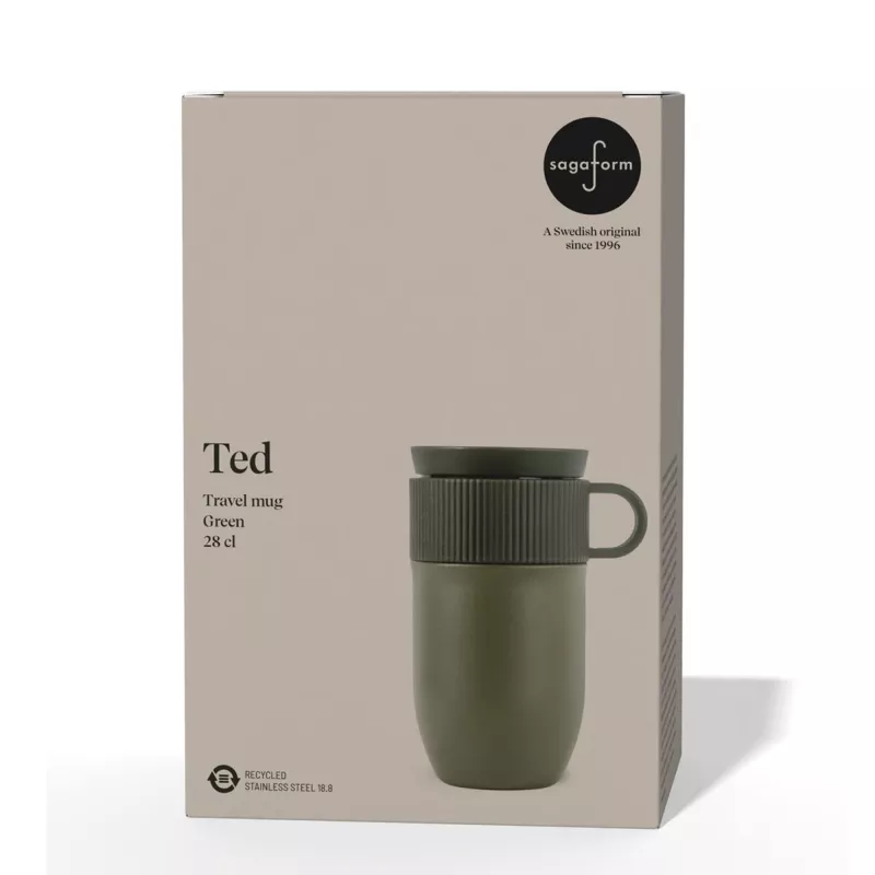 Izolowany kubek Sagaform Ted, 280 ml, szczelny, można myć w zmywarce - Dried Green (LT52131-N0049)