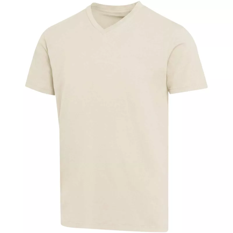 Balfour organiczna koszulka unisex z krótkim rękawem i dekoltem w serek, wykonana z materiału o gramaturze 200 g/m², z certyf - Sandstone (39665-SANDSTON)