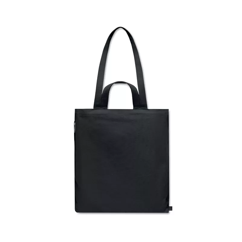 Torba na zakupy z recyklingu 380 g/m² GAVE COLOUR - Czarny (MO2565-03)