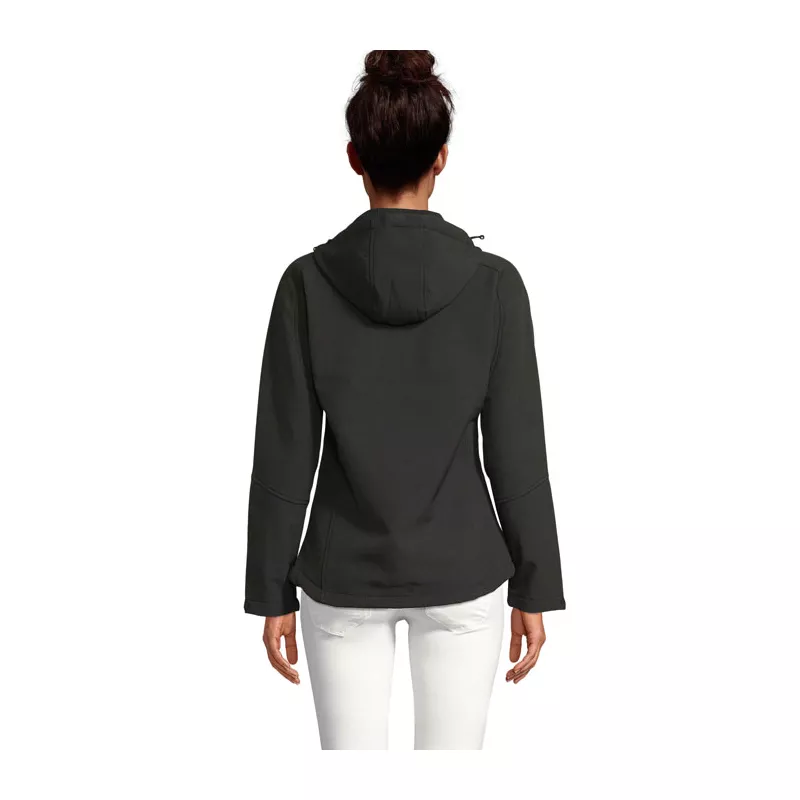Softshell z kapturem 340 g/m² Sol's REPLAY WOMEN - Czarny (S46802-BK)