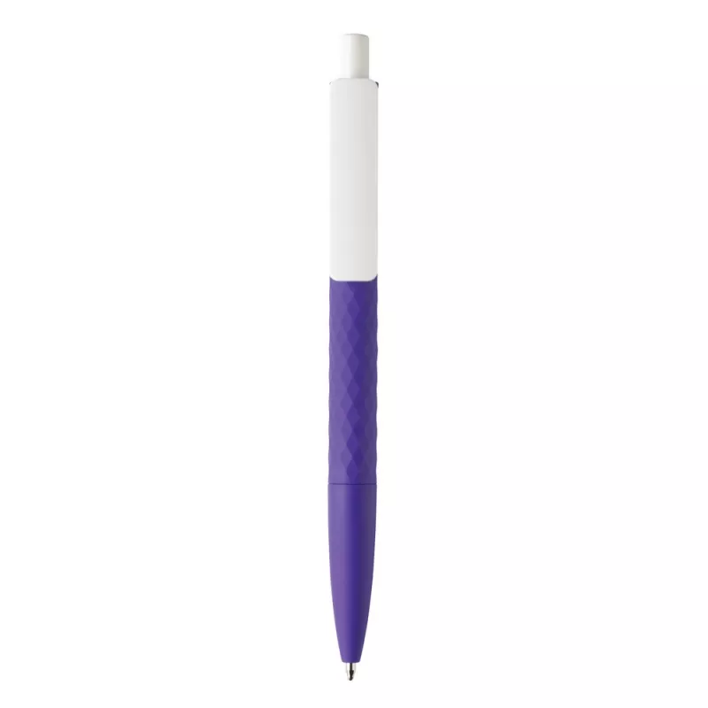 Długopis z diamentowym wzorem, niemiecki wkład Dokumental® - fioletowy (V1999-13)