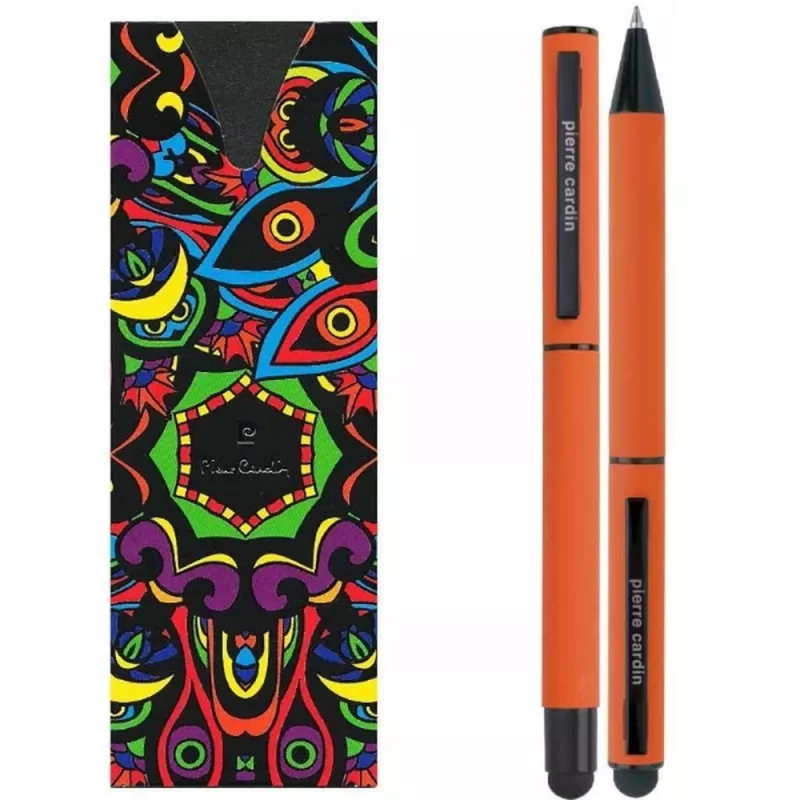 Zestaw piśmienny długopis i pióro kulkowe touch pen soft touch CELEBRATION Pierre Cardin - pomarańczowy (B0401001IP310)