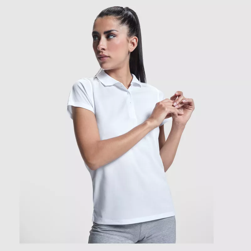 Damska sportowa koszulka polo z poliestru 150 g/m² ROLY MONZHA WOMAN 0410 - Błękitny (R0410-SKY BLUE)