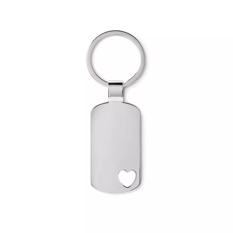 Brelok metalowy z motywem serca CORAZON - Srebrny Mat (MO8694-16)