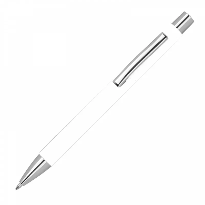Długopis papierowy z metalowymi elementami - biały (1393506)