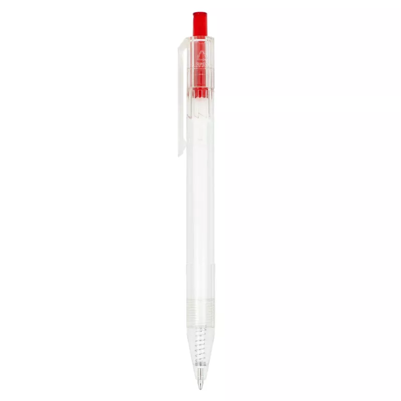 Długopis z R-PET - czerwony transparentny (LT80562-N0421)