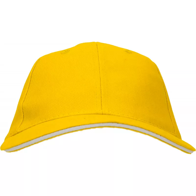 Czapka z daszkiem bawełniana 6 paneli, 260 g/m² CURTIS - żółty (5046608)