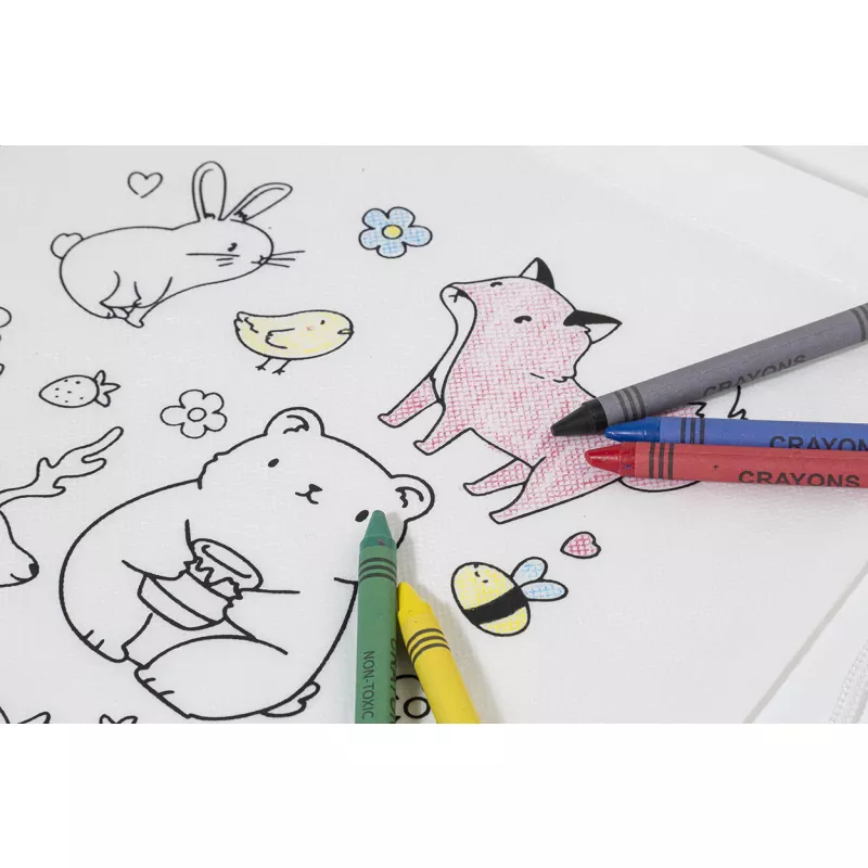 Zocolo Worek ze sznurkiem do kolorowania RPET, zwierzęta - biały (AP800298-A)