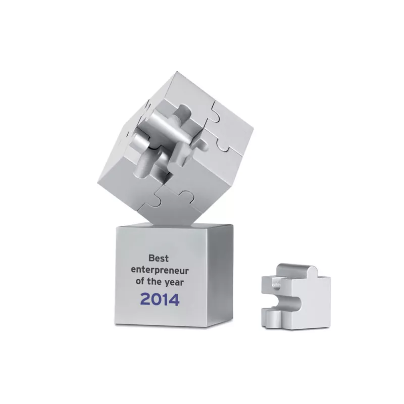Puzzle magnetyczne 3D metalowe KUBZLE - Srebrny Mat (AR1810-16)