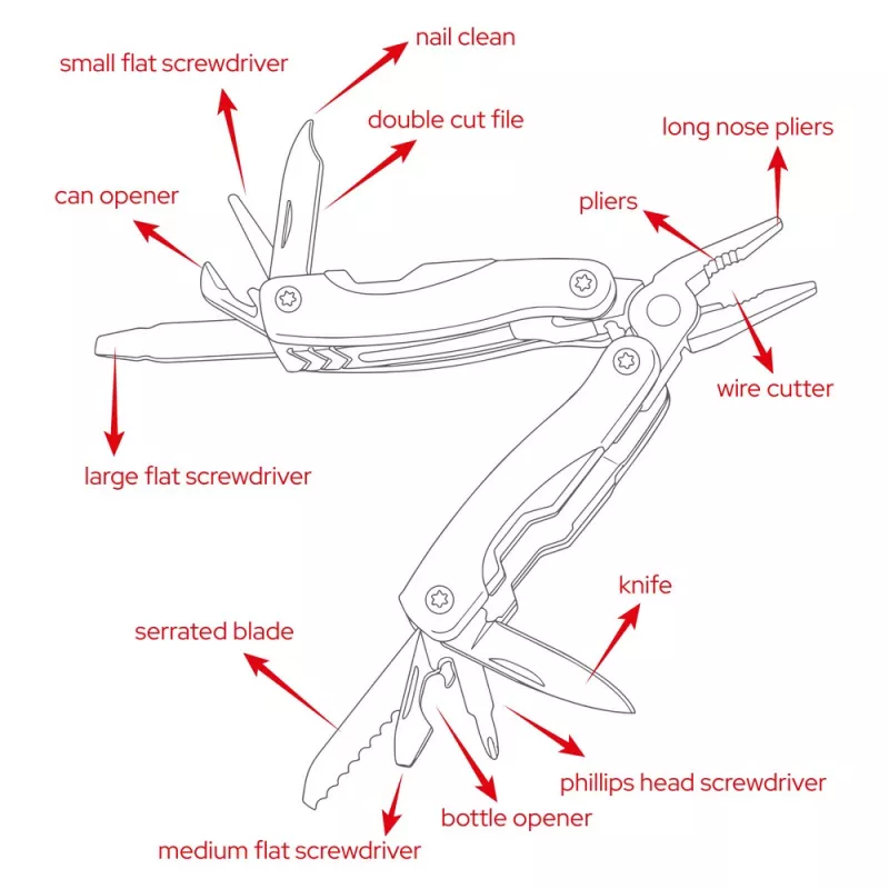 Narzędzie wielofunkcyjne, 12 funkcji | Oakley - czarny (V7708-03)