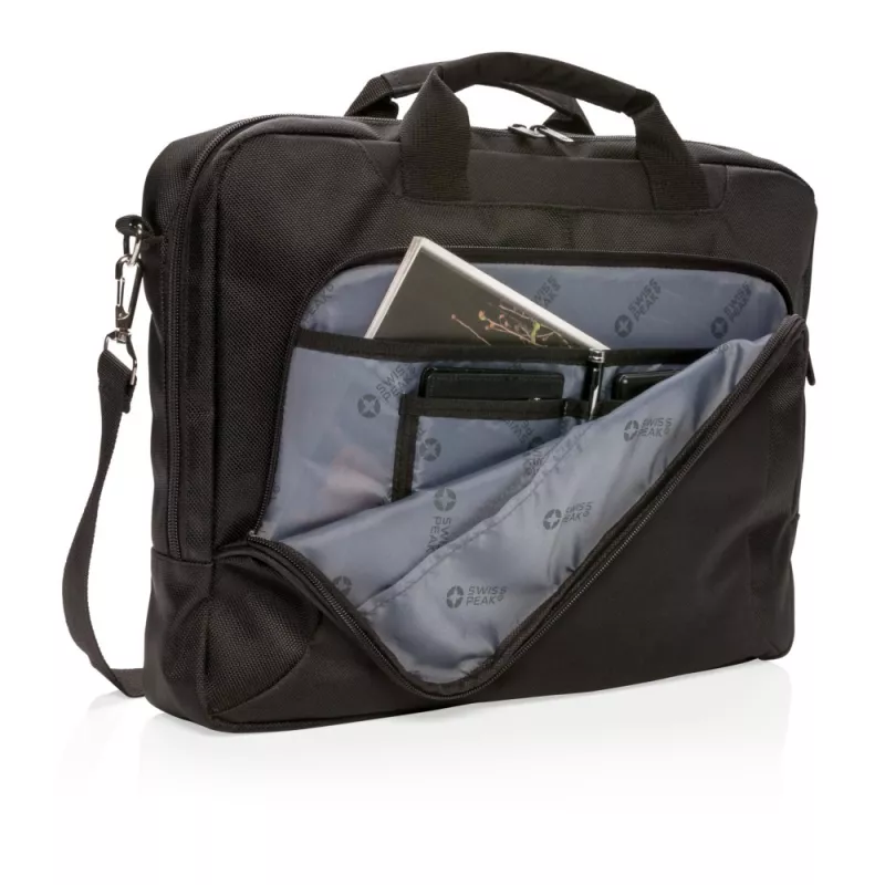 Torba na laptopa 15,6" Swiss Peak Deluxe - czarny (P762.090)