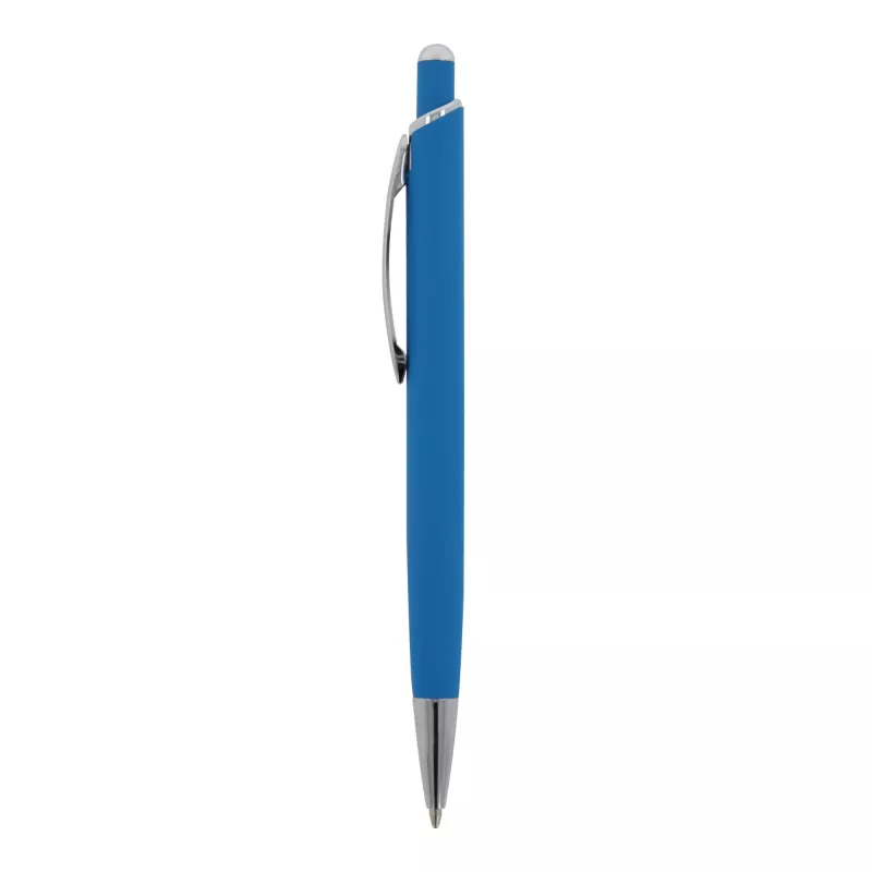 Długopis metalowy gumowany z touch penem Monaco - jasnoniebieski (LT87780-N0012)