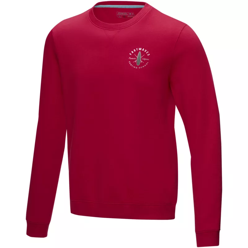 Męska organiczna bluza Jasper wykonana z GRS z recyclingu i posiadająca certyfikat GOTS - Czerwony (37512-RED)