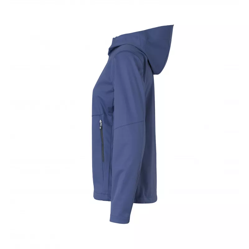 Kurtka damska ID softshell z kapturem 0837 185 g/m² - Stormy blue (0837-STORMY BLUE)