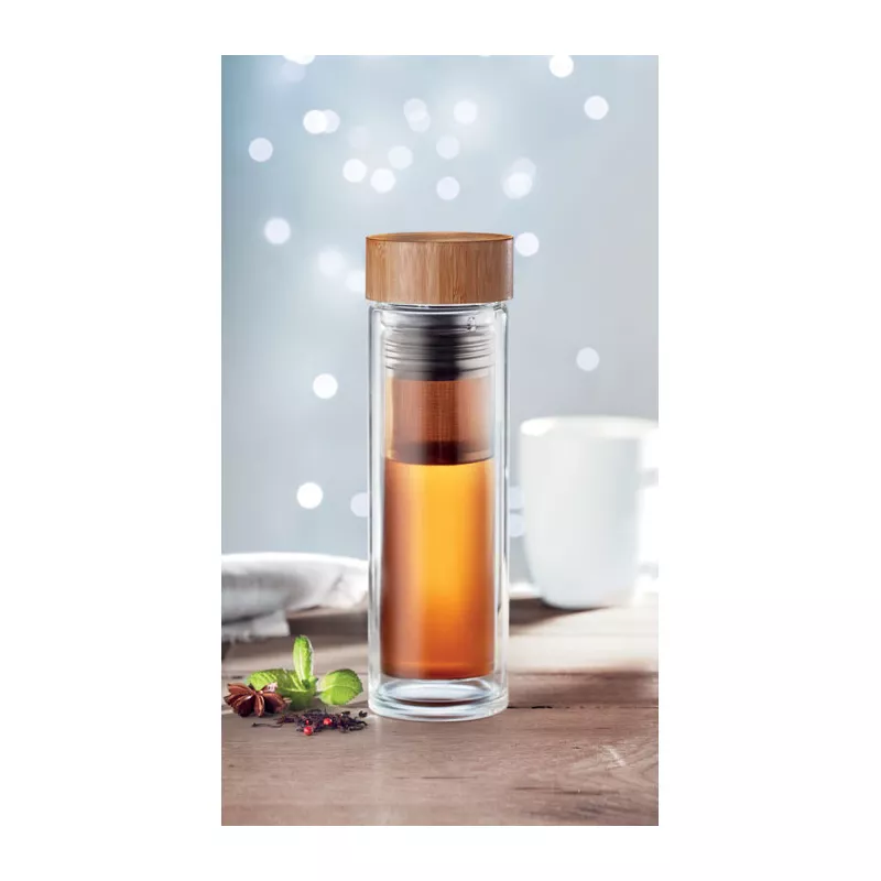 Butelka szklana dwuścienna 400 ml BATUMI GLASS - Przezroczysty (MO9420-22)