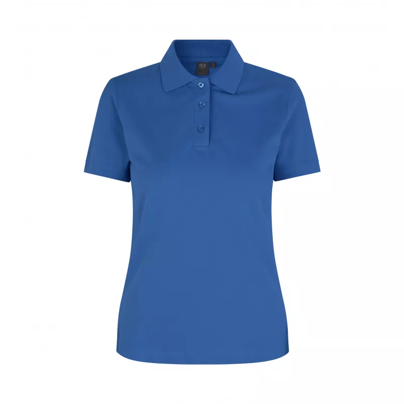 Koszulka bawełniana damska 210 g/m² ID Polo/stretch 527 - Azure (0527-AZURE)