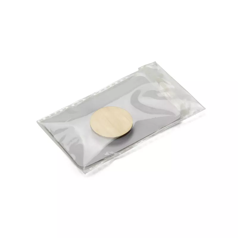 Przypinka bambusowa fi 32 mm ROUND - beżowy (29198-17)