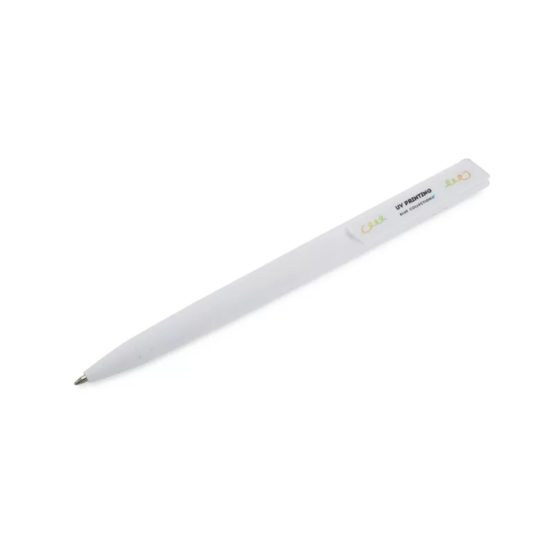 Długopis plastikowy z matową powłoką soft touchALEO - biały (19499-01)