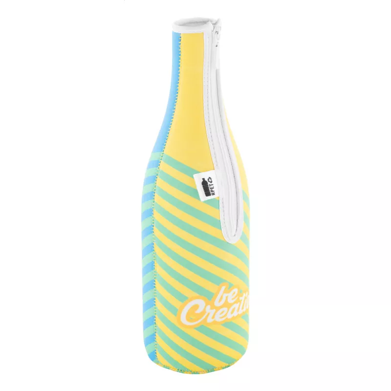 VinoPrint pokrowiec chłodzący na butelkę wina RPET - biały (AP716851-01)