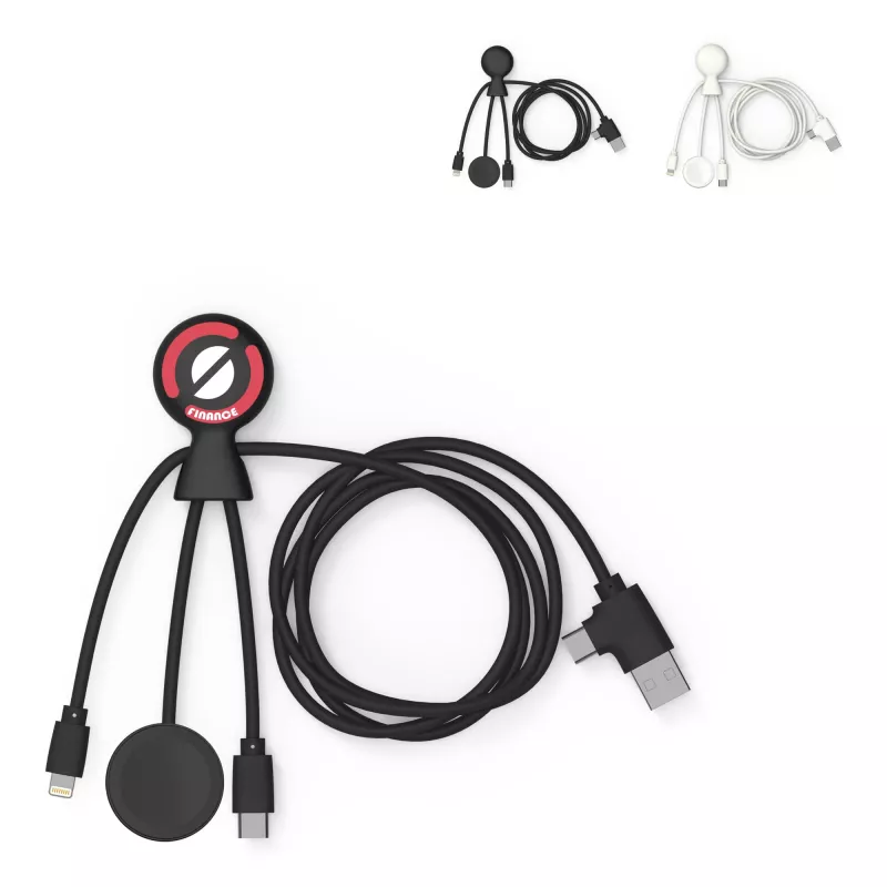 Xoopar Mr. Bio Long, wielofunkcyjny kabel do Apple i Samsung Watch,1 metr - czarny (LT41031-N0002)