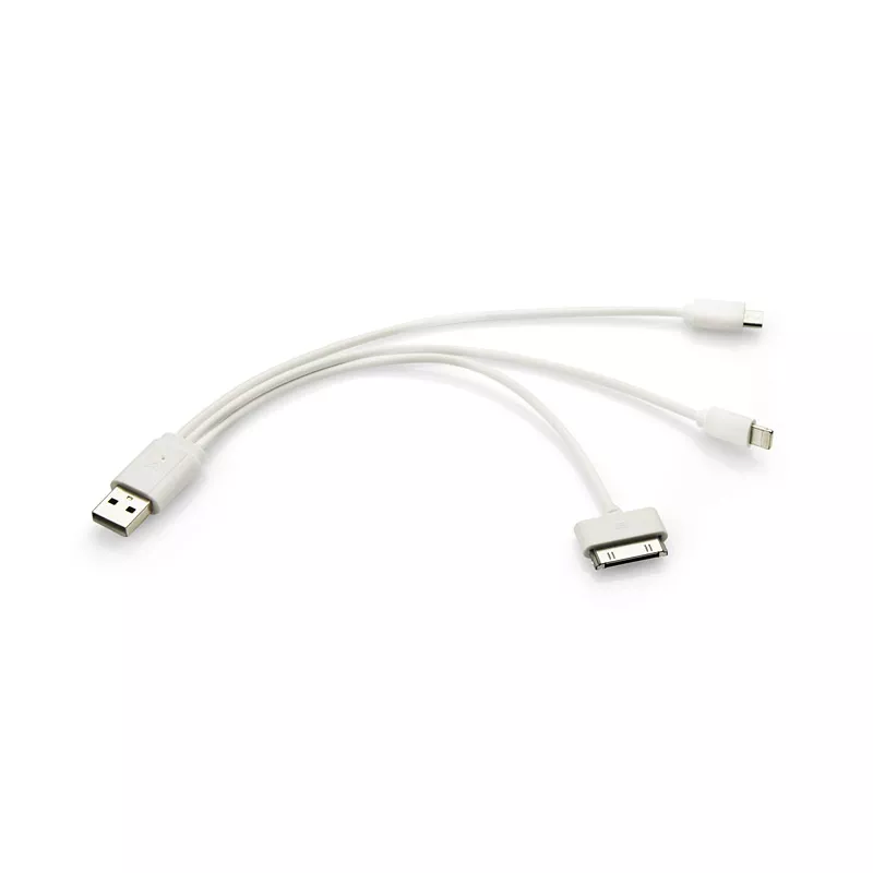 Kabel USB 3 w 1 TRIGO - biały (45006)
