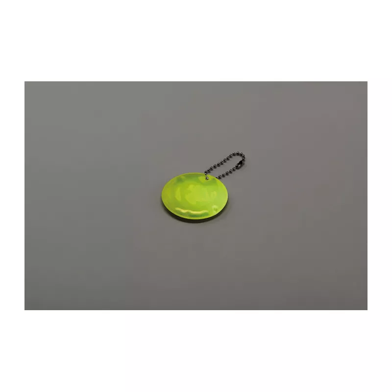 Brelok odblaskowy okrągły z PVC GRIN - Fluorescencyjny Zólty (MO2884-70)
