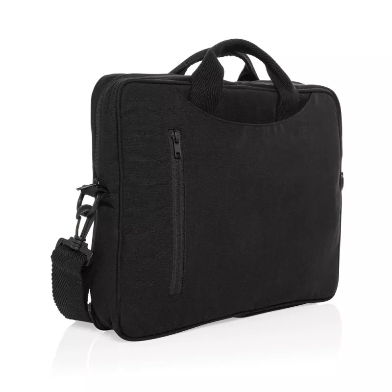 Torba na laptopa 15,4" AWARE™ Laluka, bawełna z recyklingu - czarny (P732.111)