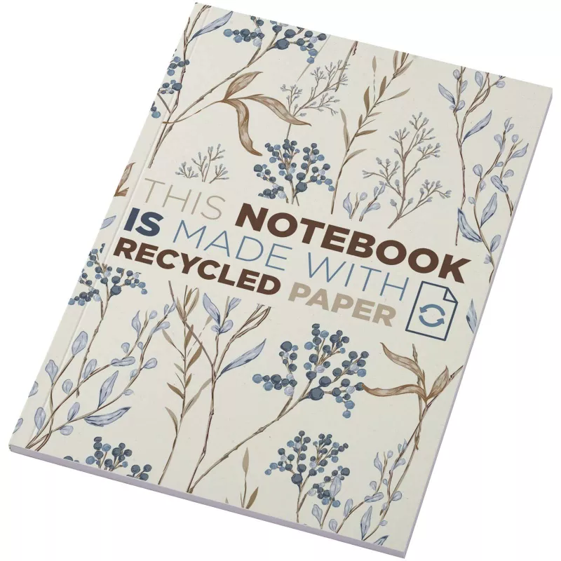 Notatnik A5 Novella Austen z miękką okładką z materiału z recyklingu, 50 kartek - Kość słoniowa (21024902)