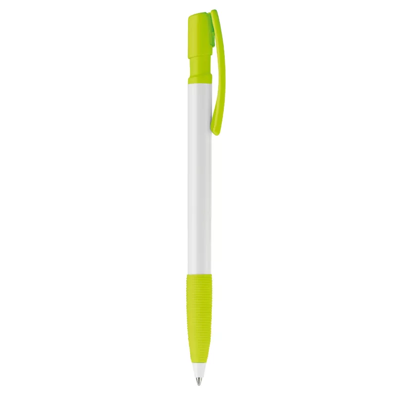 Długopis plastikowy Nash Grip - biało / jasnozielony (LT80801-N0132)