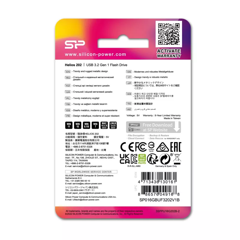 Pendrive HELIOS 202, 32GB 3.2 Gen 1 Silicon Power - różowy (EG833811 128GB)