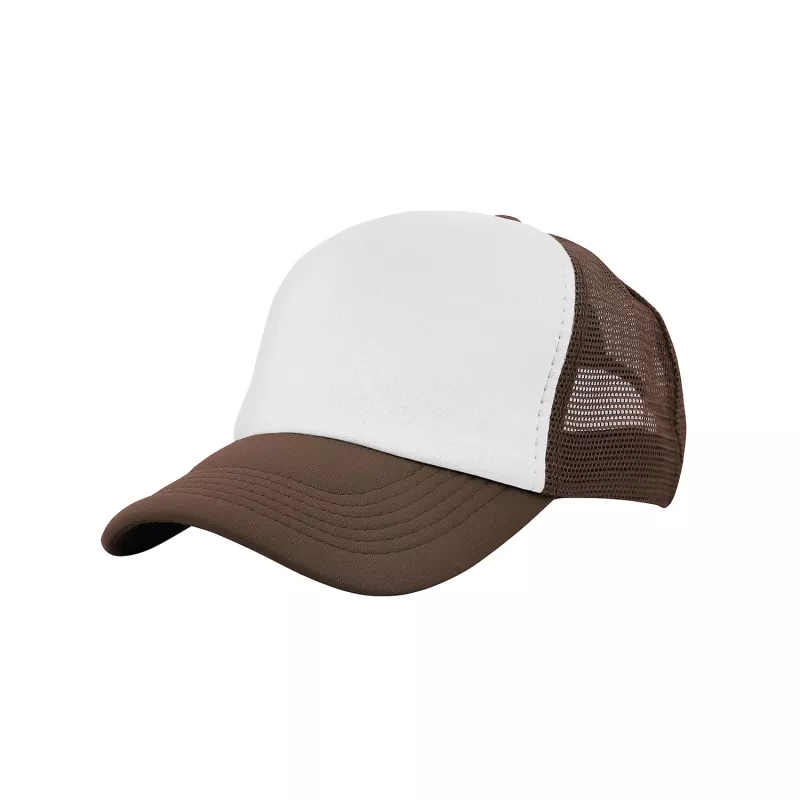 Czapka z daszkiem typu trucker z poliestru 120 g/m² #3803 - Biało-brązowy (HW-3803-WHITE/BRAUN)