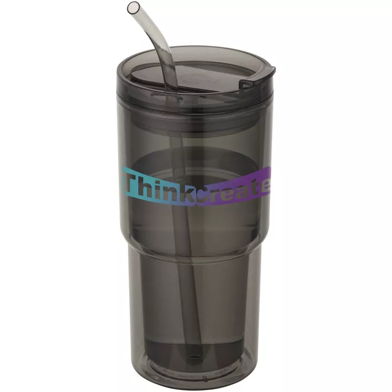 Kubek plastikowy Archer o pojemności 480 ml z podwójnymi ściankami - Czarny (10096790)