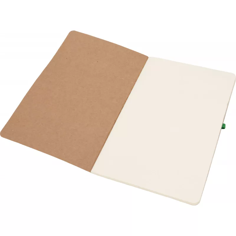 Notatnik A5 z czystymi stronami i długopisem z materiałów z recyklingu CHLOE - zielony (2377609)