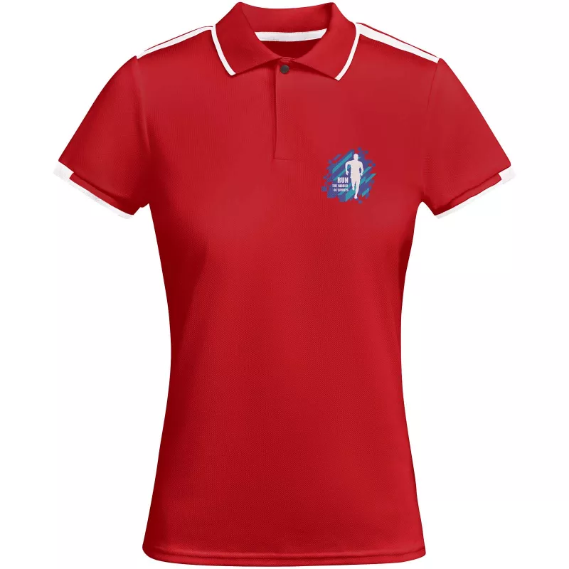 Tamil sportowa koszulka damska polo z krótkim rękawem - Biały-Czerwony (R0409-RED-WHITE)