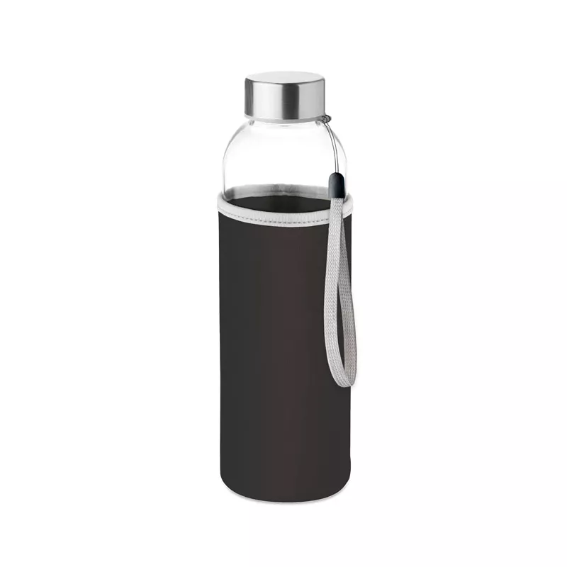 Butelka szklana 500 ml w neoprenowym etui UTAH GLASS - Czarny (MO9358-03)