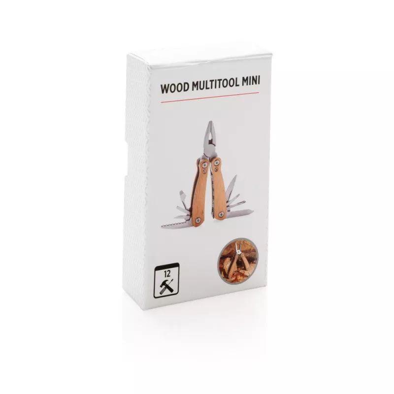 Mini narzędzie wielofunkcyjne, 12 el. - brązowy (P221.379)