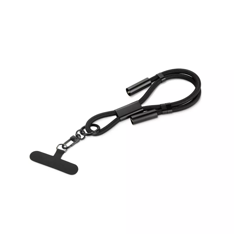 Smycz do telefonu z funkcją ładowania CHARD MINI 60W - czarny (09188-02)