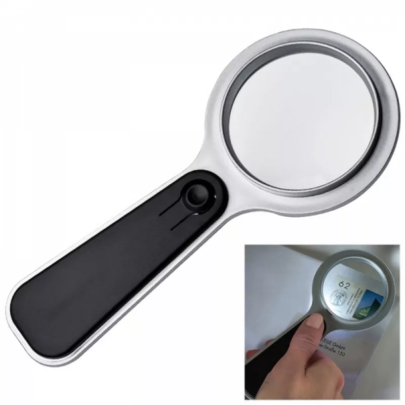 Lupa z lampką plastikowa GLOUCESTER - czarny (223803)
