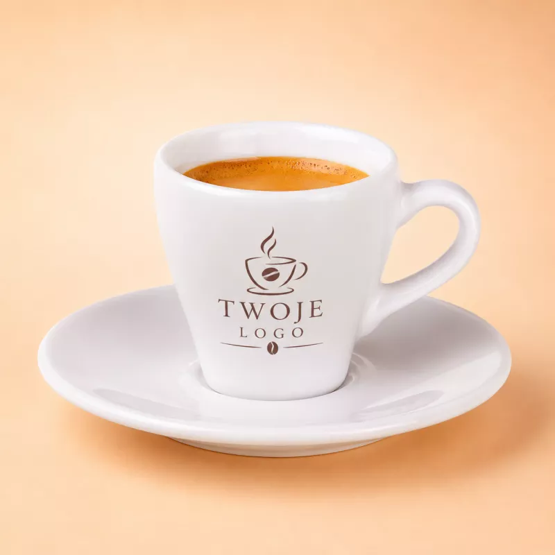Biała filiżanka do espresso z własnym nadrukiem Venezia 70 ml