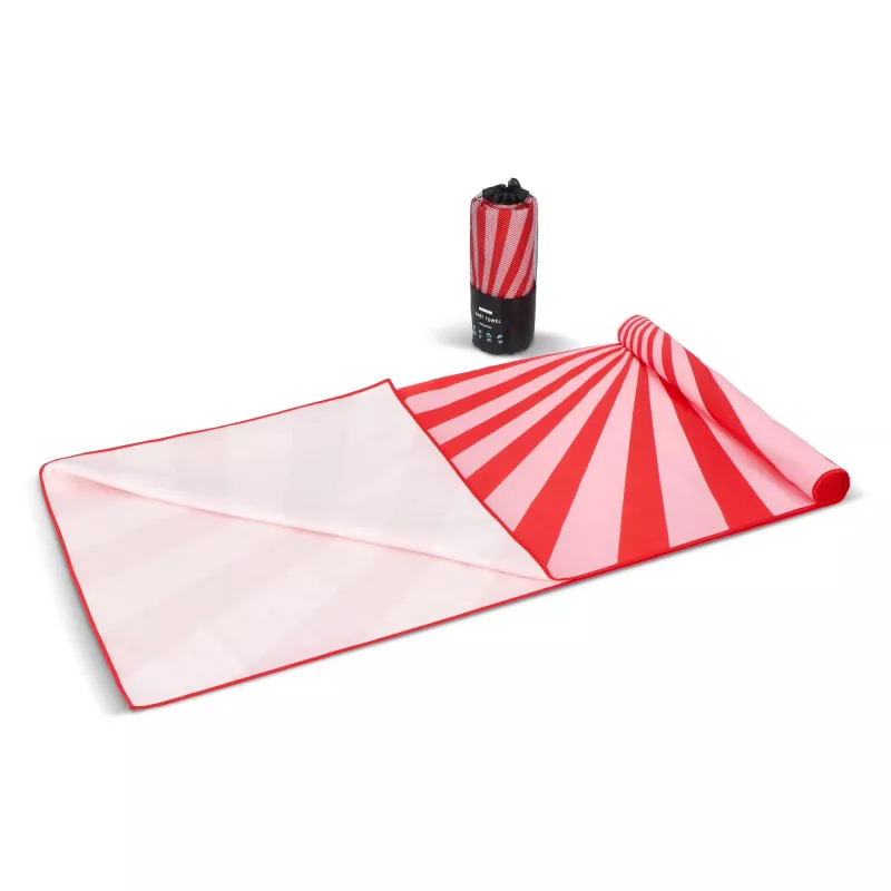 Szybkoschnący ręcznik plażowy R-PET 100×180 cm, sublimacja - czerwony (LT97215-N0021)