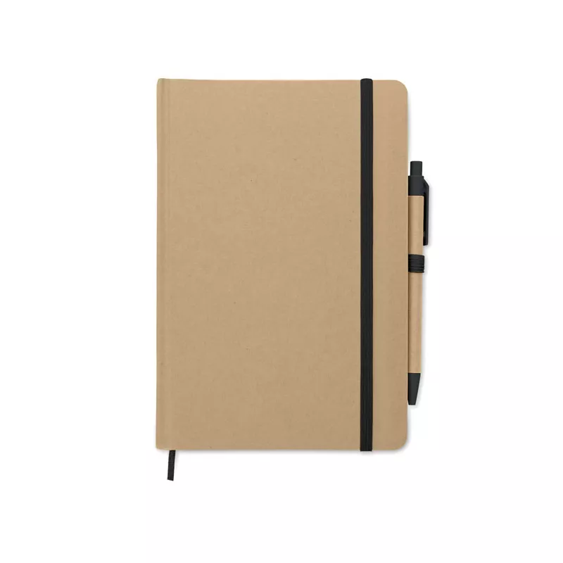 Notes A5 w okładce z kartonu 80 kartek w linię CARATIL - Czarny (MO2396-03)