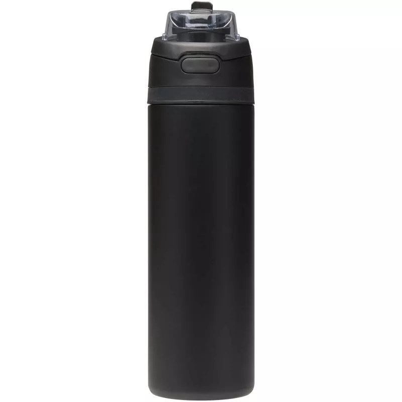 Bidon na wodę Theron 800 ml z jednowarstwowej stali nierdzewnej pochodzącej z recyklingu, certyfikowanej zgodnie z RCS, z pok - Czarny (10095190)