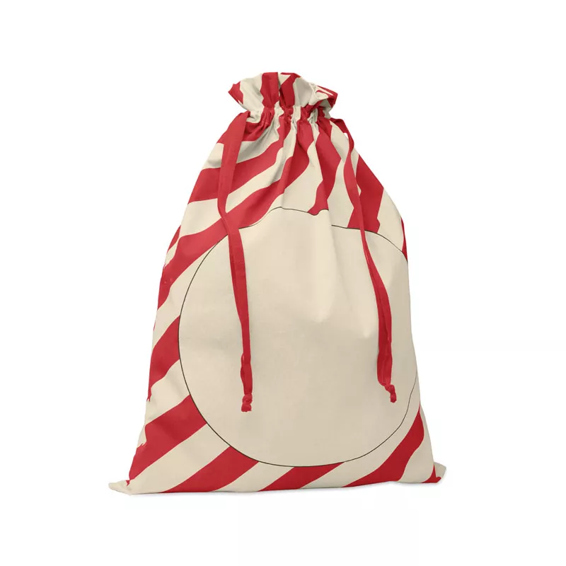 Worek na prezenty bawełniany 50x70 cm 180 g/m² LAUKKU - Czerwony (CX1567-05)