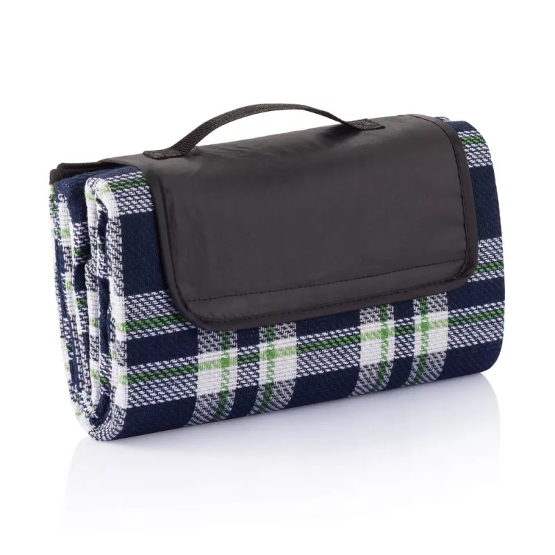 Koc piknikowy 130 x 145 cm, tartanowy - niebieski (P459.615)