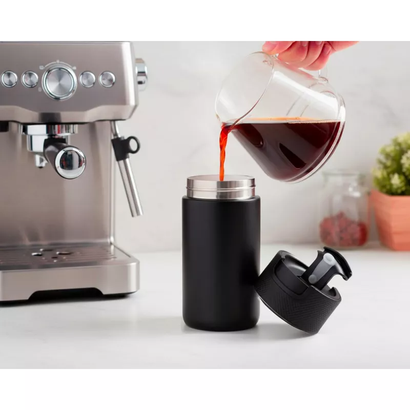 Kubek termiczny 400 ml Air Gifts z ceramiką w środku | Nabila - czarny (VA050-03)