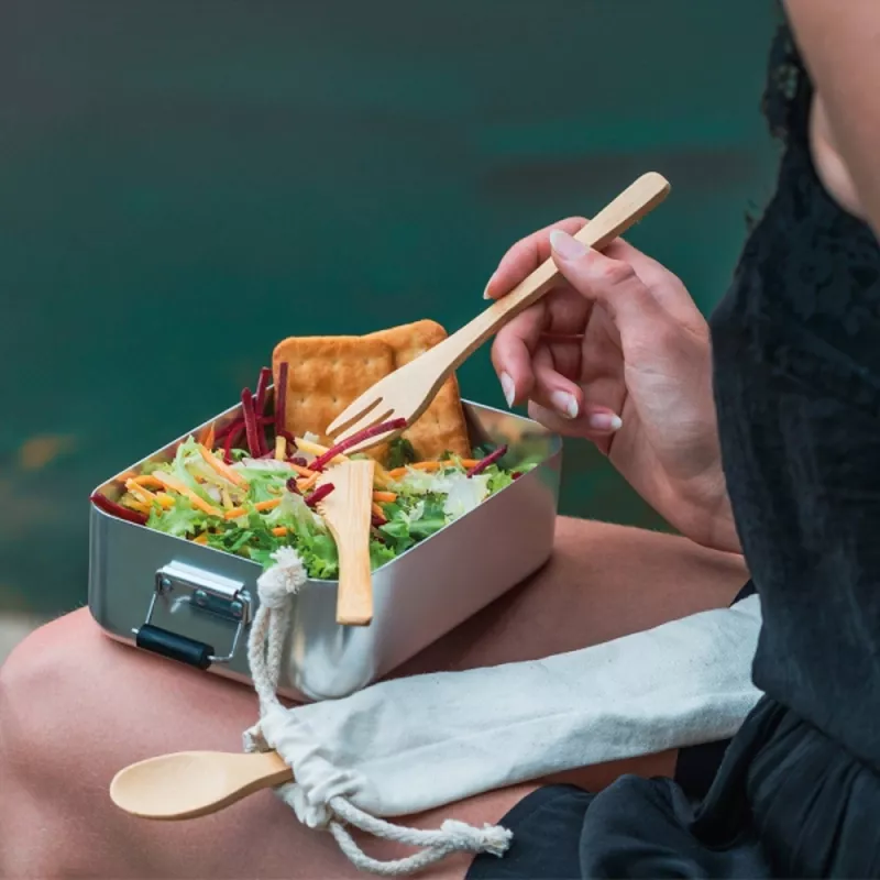 Zestaw sztućców bambusowych GREGOR - beżowy (8258513)