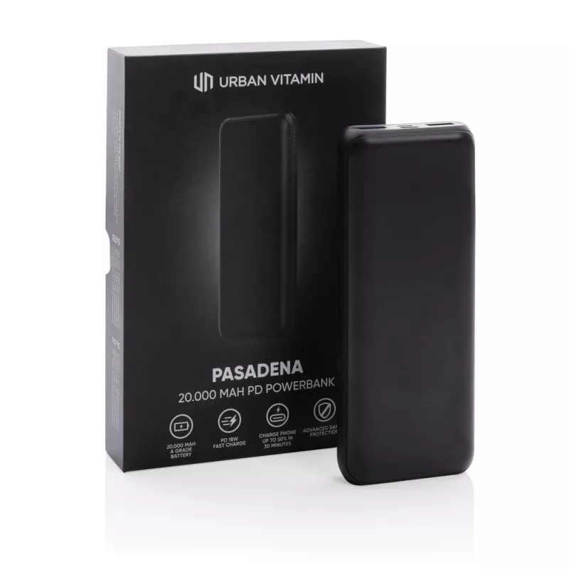 Szybki power bank 20000 mAh Urban Vitamin - czarny (P322.751)