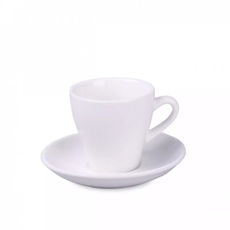 Filiżanka porcelanowa ze spodkiem Verona Bianco Set 70 ml - biały (C/252/70ml-BIAŁY)