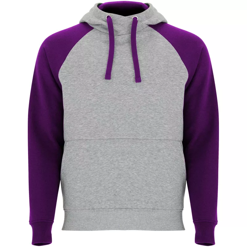 Badet dziecięca dwukolorowa bluza z kapturem - Fioletowy-Szary melanż (K1058-H_GREY-PURPLE)